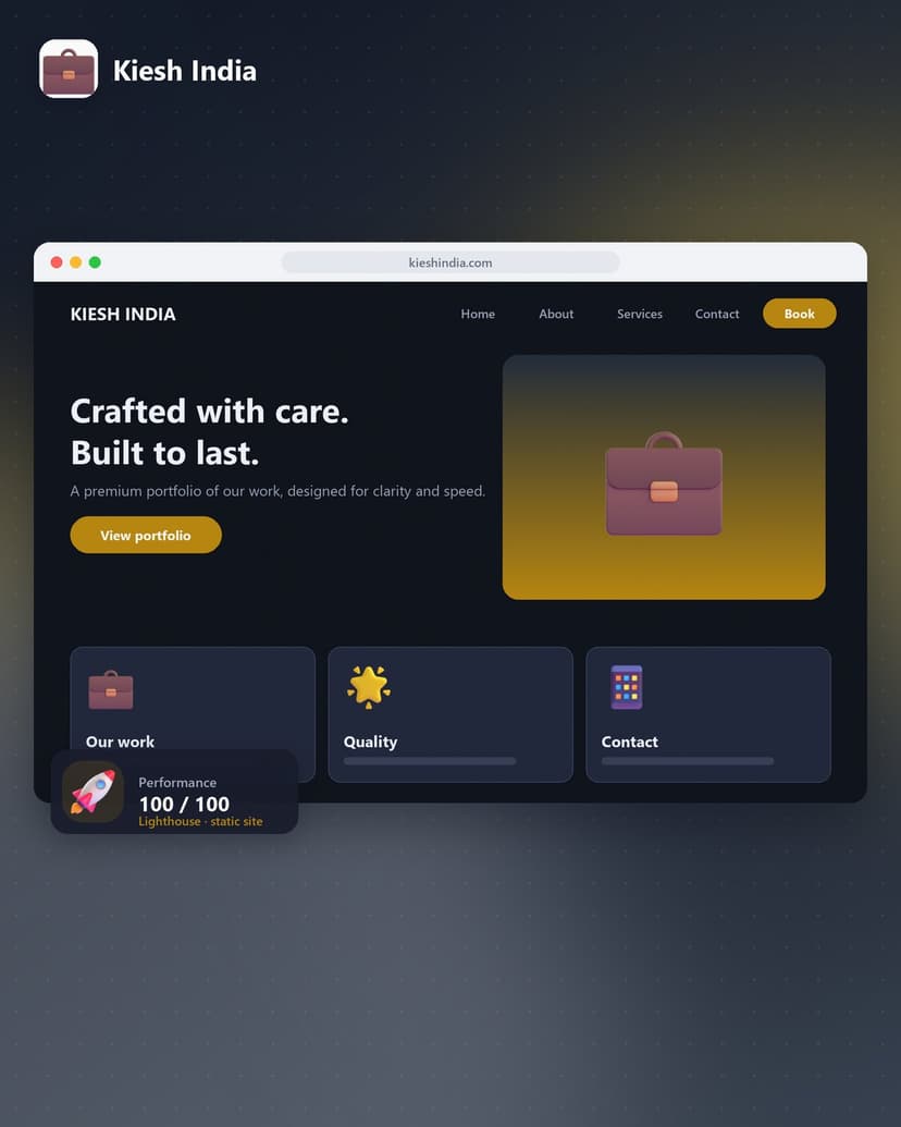 Kiesh India Portfolio Website